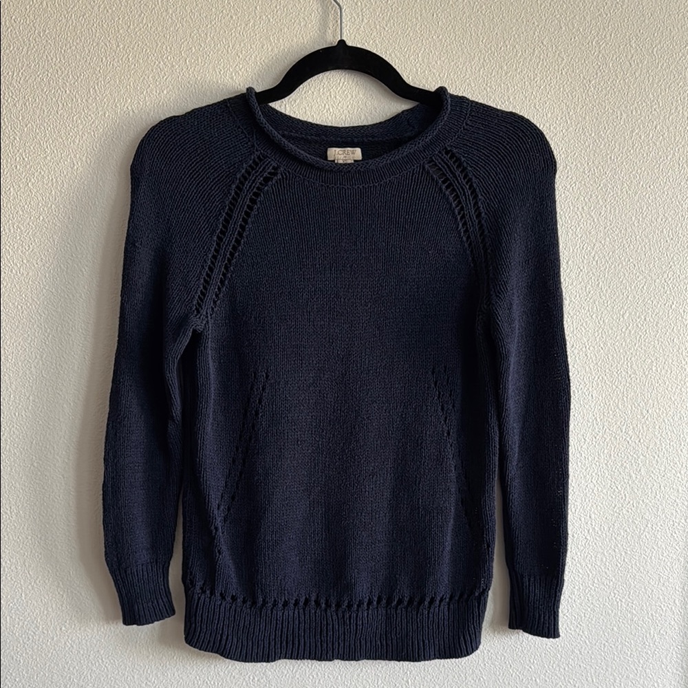 J. Crew Petite Navy Blue Knit Sweater